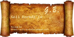 Goll Borbála névjegykártya